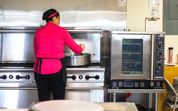 Cooking in a daycare center