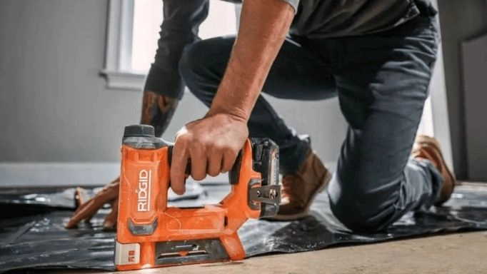 A Ridgid pneumatic staple gun