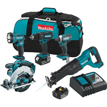 Makita 18 Volt LXT Lithium-Ion Cordless Combo Kit (5-Tool)